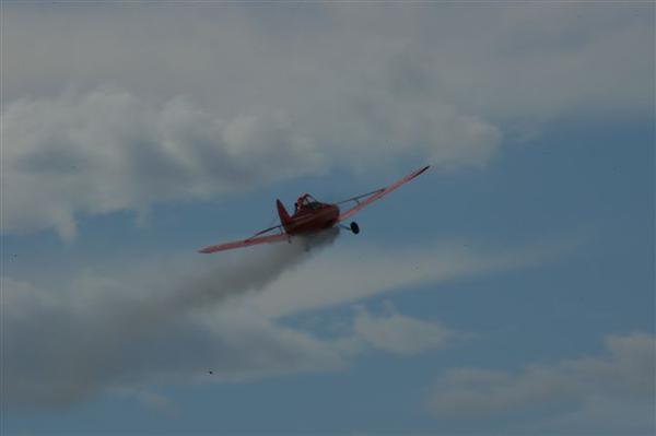 There goes the flour, Hopper really works!!! Remember, after-all this is a crop duster.